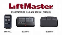 How to Program LiftMaster's 890MAX, 893MAX and 895MAX Remote Controls to a Garage Door Opener