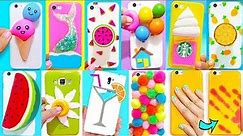 10 DIY STRESS RELIEVER PHONE CASES | Easy & Cute Phone Projects & iPhone Hacks