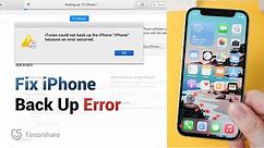 How to Fix iTunes Could Not Backup iPhone Because An Error Occurred