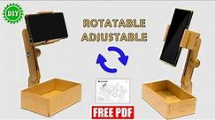 DIY - Rotatable & Adjustable Wooden Smartphone Stand - Mobile Stand - Free Plan