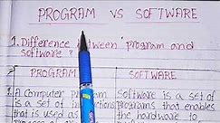 Difference between program and software|program vs software|software vs program|software & program.