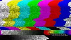TV Color Bars - Distorted with Static and Timecode