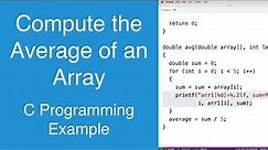 Compute the Average of an Array | C Programming Example