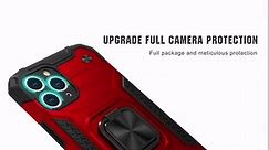 HNHYGETE Samsung A01 Phone Case, Galaxy a01 Phone Case, with Screen Protector, Hard Rubber Bumper [Shockproof] Tough Rugged with 360 Rotation Ring Kickstand Cases for Samsung Galaxy A01 (Red)