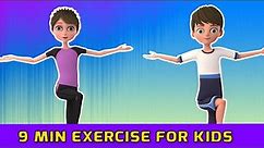 9 Min Exercise For Kids - Home Workout | Kids Exercise