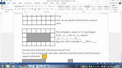 Grade 4 Lesson on Measuring Area in Square Centimetres