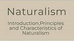 Naturalism | Introduction, Principles and Characteristics of Naturalism