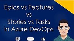 Epics vs Features vs User Stories vs Tasks in Azure DevOps Project Management| Agile Sprint Planning