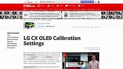 LG CX OLED Calibration Settings