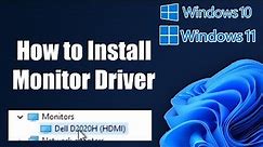 How to Install Monitor Driver On Windows 11