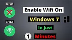 How To Enable Wifi On Windows 7 Without Adapter | Wifi Connection Problem Windows 7/8/10