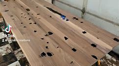 Part 5 Walnut Countertop Knot Fill with Black Epoxy and Installing C-Channel Supports. #woodworking #custom #butcherblockcountertop | Reclaim Creations of Oregon