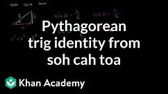 Pythagorean trig identity from soh cah toa | Trigonometry | Khan Academy