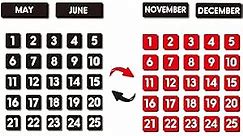Double-Sided Magnetic Numbers and Months for Dry Erase Calendar Whiteboard, Calendar Magnets for Magnetic Whiteboard and Refrigerator Calendar(0.55”x0.55”)