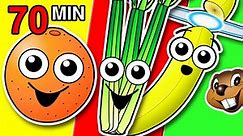 Fruit & Veggies Songs Collection | Learn Fruit + Vegetable Names, Colors, Colours | Nursery Rhymes