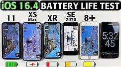 iOS 16.4 BATTERY LIFE TEST - iPhone 11 vs XS Max vs XR vs SE 2020 vs 8 Plus Battery DRAIN TEST