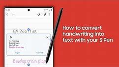 How to convert handwriting into text with your S Pen