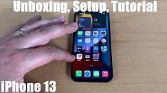 Apple iPhone 13, Midnight, 512GB with A15 Bionic chip unboxing, iOS15 setup and instructions