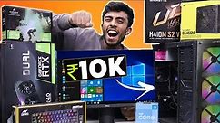 10,000/- Rs Super Gaming + Editing PC Build!⚡With 4GB GPU! World's Cheapest PC Build 🪛Live Test