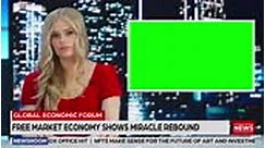 Female Presenter Reporting, Green Screen Chroma Key Screen Picture....
