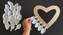 2 Beautiful Wall Hanging Craft Using Plastic Spoons /Paper Craft For Home Decoration /DIY Wall Decor