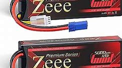 Zeee Premium Series 3S Lipo Battery 5000mAh 11.1V LCG Hard Case Batttery Height 25mm 120C with EC5 Connector for RC Car Truck Tank Racing Hobby (2 Pack)