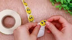 Yellow Smiley Face with Eyelash Happy Stickers