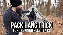 Trekking Pole Tent Backpack Hanging Trick | Hiking Camping Tips and Tricks