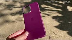 iPhone 13 Pro Max Leather Case - "Dark Cherry" (In Sunlight settings)