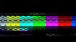 No signal TV. Static color noise. Glitch Error Video Damage. Bad interference. Broken antenna. Distortion and Flickering, analog TV signal. Vertical color bars