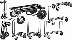 Rock-N-Roller R12STEALTH (All Terrain Stealth) 8-in-1 Folding Multi-Cart/Hand Truck/Dolly/Platform Cart/34" to 52" Telescoping Frame/500 lbs. Load Capacity, Black