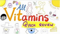 13 Vitamins in 26 Minutes | All Vitamins Quick Review | Diet & Nutrition | Biochemistry