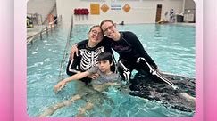 In honor of tomorrow being Halloween, we decided to have all of our kiddos dress up in pajamas at the pool! This is a super fun way to help kids practice the skill of being able to swim with clothes on in case of an emergency. Additionally, it provides some of our sensory seeking swimmer with increased sensory input to improve their self regulation in the water! Try this out at your swim school and make sure to tag us so we can see all of your adorable PJ pics! Happy Halloween! 🎃👻💀 | Swim Ang