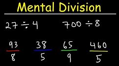 How To Divide Numbers In Your Head - Math For Beginners