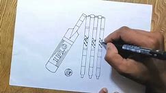 How to draw cricket bat, ball and stumps/ IPL cricket drawing