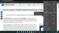 How to enable or disable Hardware Acceleration in Microsoft Edge