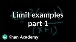 Limit examples (part 1) | Limits | Differential Calculus | Khan Academy