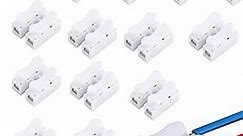 Push Quick Wire Cable Connector, 100pcs 10A 220V 2 Pin Push-in Spring Loaded Electrical Connectors for Lighting Electrical and Automotive Wiring Electricity