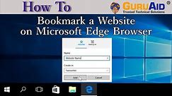 How to Bookmark a Website on Microsoft Edge Browser - GuruAid