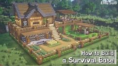 Minecraft: How To Build a Survival Base Tutorial (Building Tutorial) (#14) | 마인크래프트 야생 건축, 인테리어