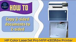 HP Color LaserJet Pro MFP 4301 | 4302| 4303fdw Printer : Copy a 2 sided document to 2 sided