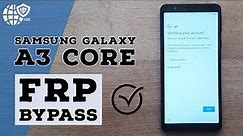 Samsung Galaxy A3 Core Google Account Bypass | Frp Bypass Samsung A3 Core Android 10 Without PC