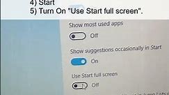 How to Enable or Disable the Windows Full-Screen Start Menu