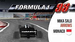 F1 98 ps1 gameplay: Monaco - Mika Salo (Hard)