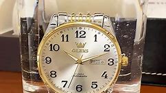 OLEVS Self Winding Men’s Watches 40mm Large Face Arabic Numerals Easy Reader Gold Watches for Men