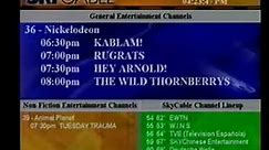 Sky Cable Channel Lineup December 25, 2001