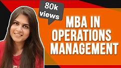 MBA in Operations Management | Syllabus | Course | Careers | Colleges |