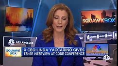 X CEO Linda Yaccarino gives tense interview at Code Conference
