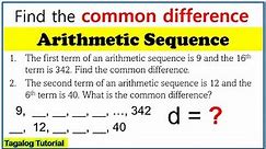 [Tagalog] Find the common difference #math10 #commondifference #arithmeticsequence #arithmetic