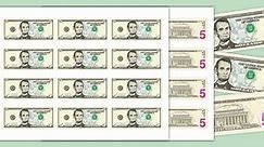 Printable Play Money: $5 Bill